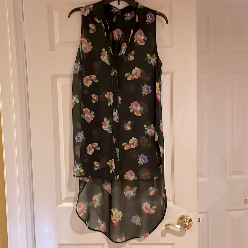 High Low Sheer Button Up